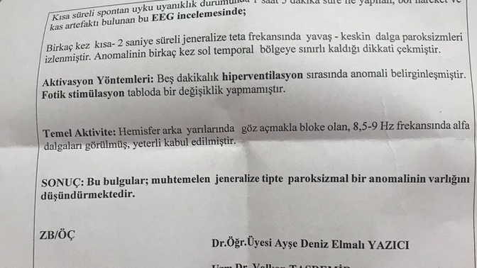 Merhaba eeg raporundan anlayanlar yazabilir mi?