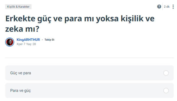 Erkekte güç ve para mı yoksa kişilik ve zeka mı?