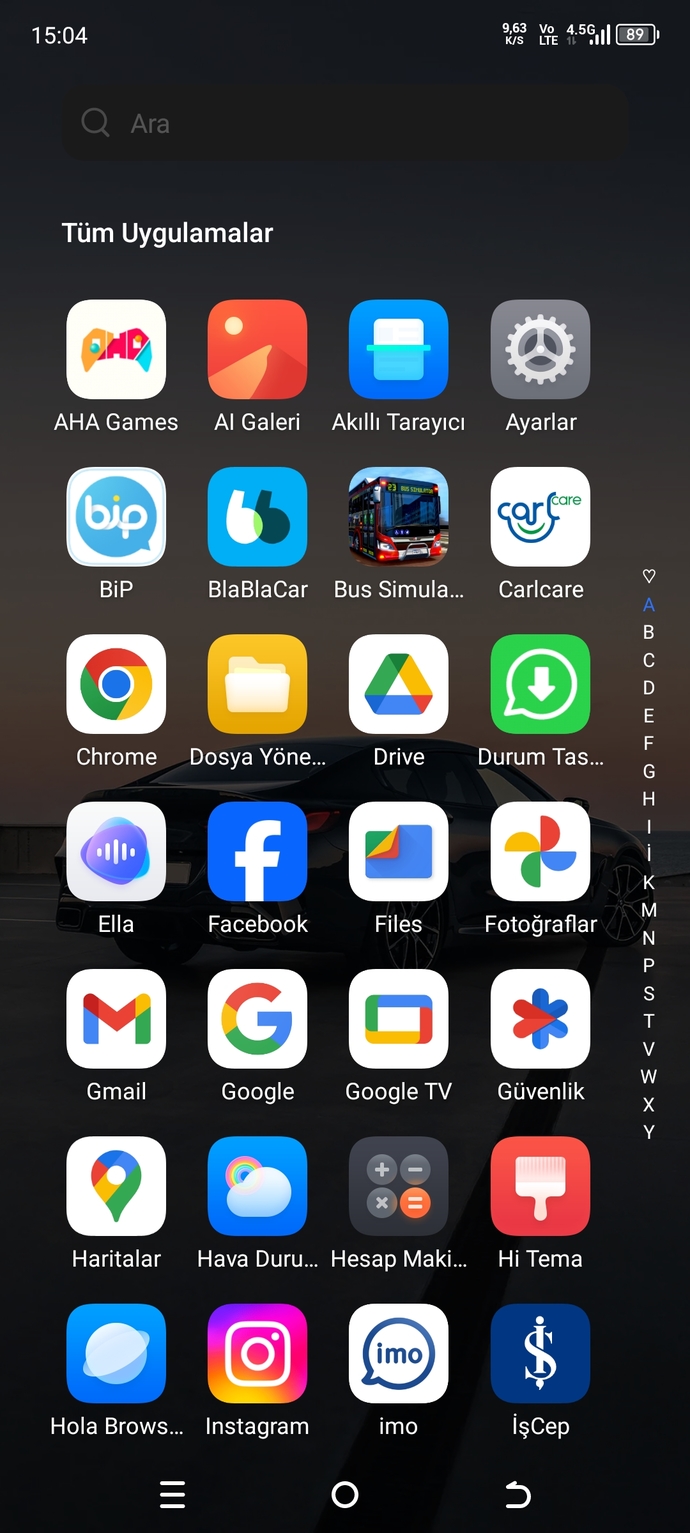 Şu an telefonunuzda nasıl duvar kağıdı kullanıyorsunuz ve ayarlar bölümü nasıl paylaşabilir misiniz?