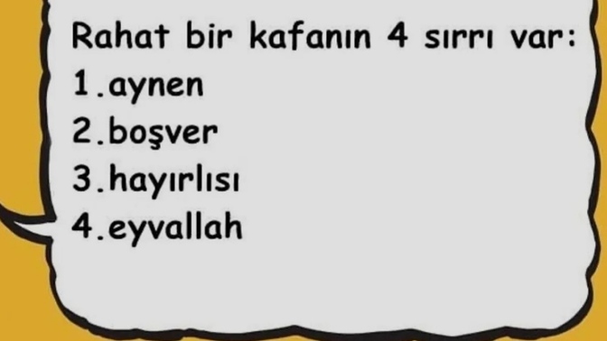 Rahat kafanın sırrı nedir?
