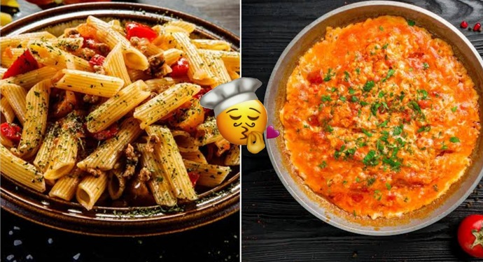 Hem pratik olsun, hem lezzetli birşeyler yiyelim desem, senin tercihin makarna mı olur yoksa menemen mi?