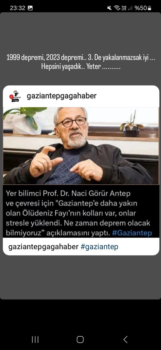 Naci Görür  ün son açıklaması hakkında ne düşünüyorsunuz? Bir daha kaldırabilir miyiz acaba?