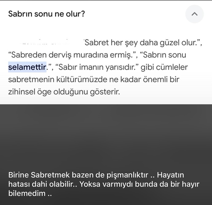 Birine Sabır göstermediğiniz için pişman oldunuzmu?