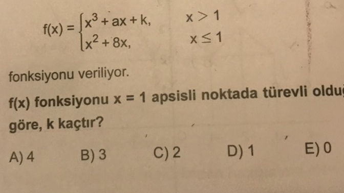 Türev bilenler yardım?