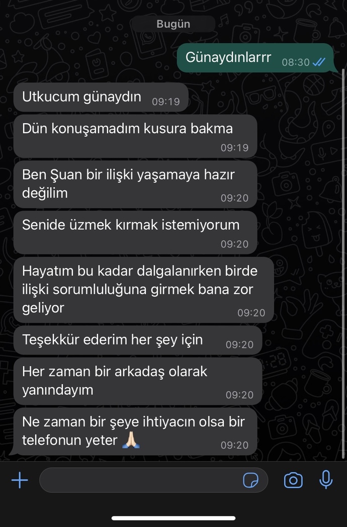 Konuştuğum kız ilişkiye hazır değilim dedi (ssli)?