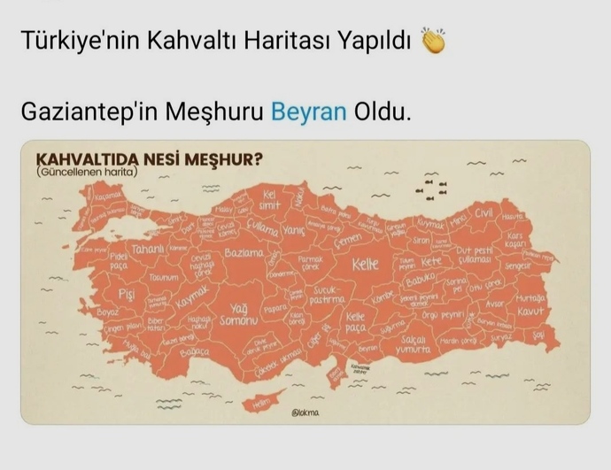 Sizin memleketinizin sabah kahvaltısının meşhur yiyeceği nedir?