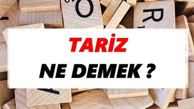 "Tariz"in anlamını biliyor musunuz?