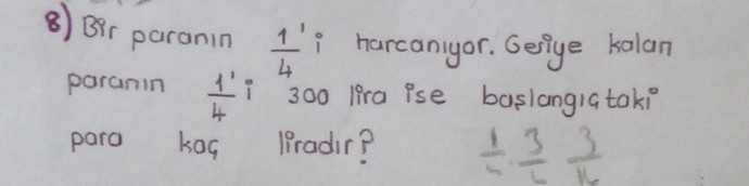 Matematiği iyi olan arkadaşlar şu soruya bakabilir misiniz?
