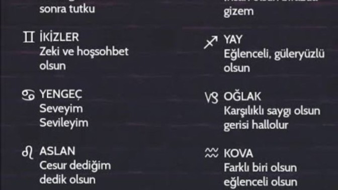 Burcunuzun karşı cinste aradığı nedir?