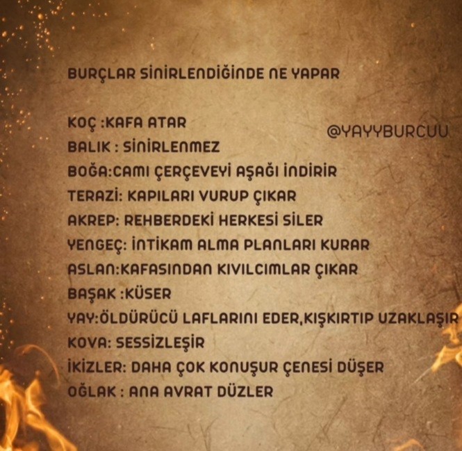Burçlar sinirlendiğinde ne yapar?