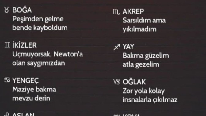 Burcunuzun kamyon arkası mottosu ne olur?