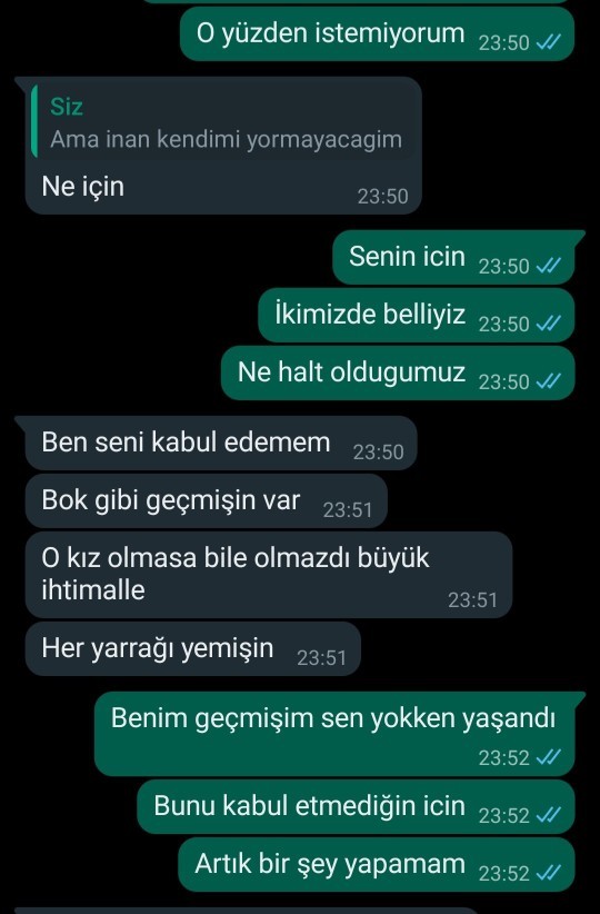 Kötü bir geçmişim var, ve bunu yüzüme vuran bi insan?