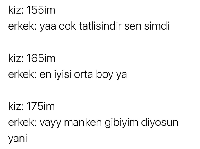 Ah siz erkekler yok musunuz?😄