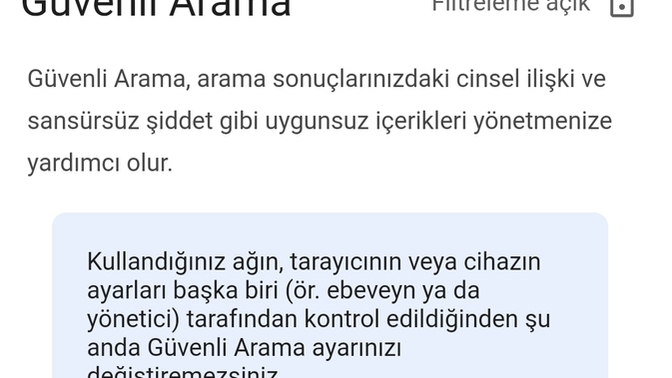 Telefonumda ebeveyn güvenliği gibi bir şey eklenmiş?