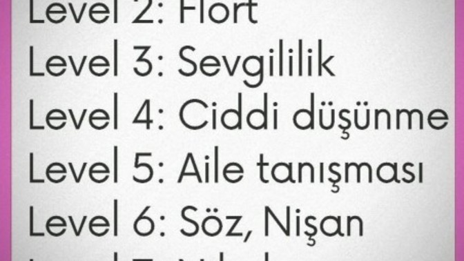 İlişki durumunuzda kaçıncı leveldesiniz?