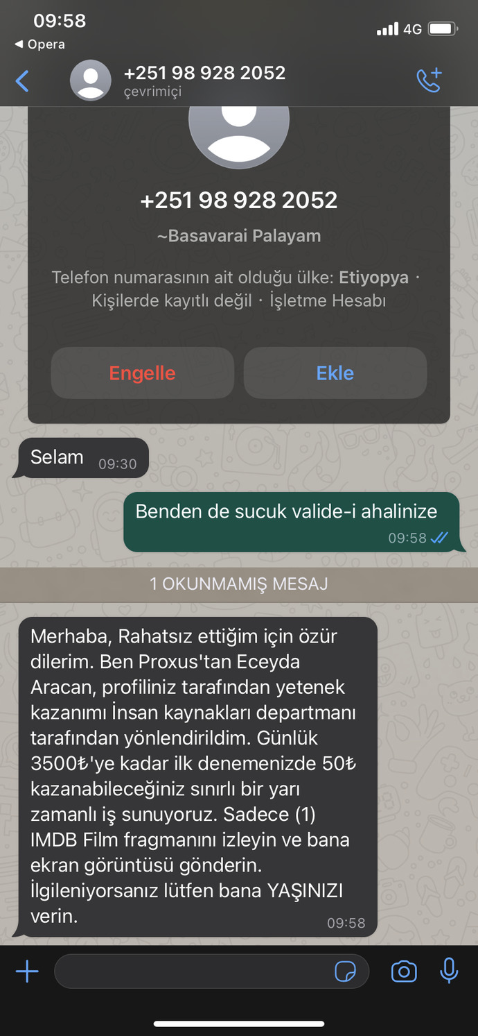Size de böyle mesajlar geliyor mu?