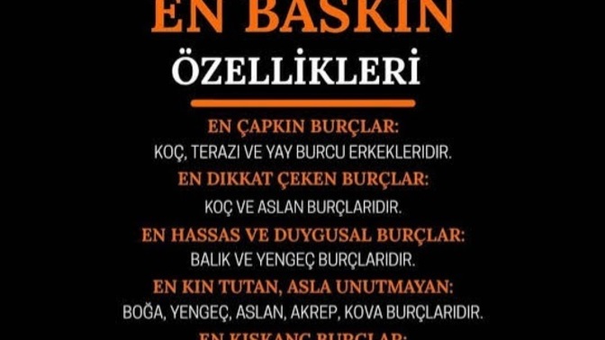 Burcuna göre en baskın özelliği nedir?