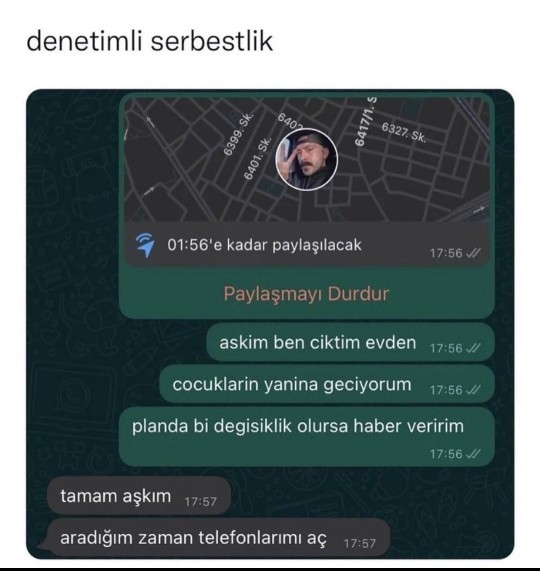 Sevgilinize gittiğiniz yerin konumunu atar mısınız?