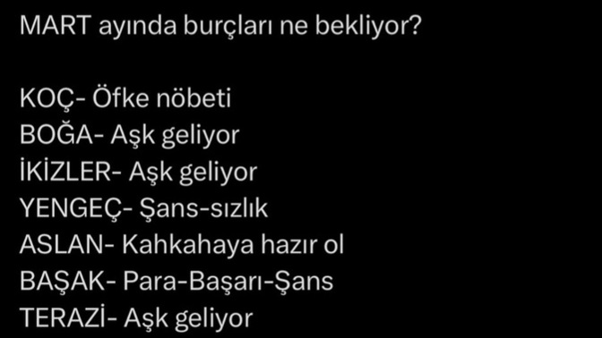 Burcunuza göre Mart  ayında sizleri neler bekliyor?