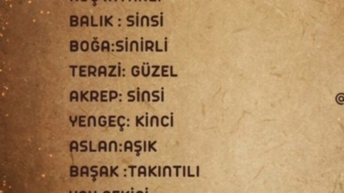Burçlar tek kelime ile bakın neymişler?