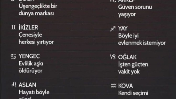 Söyleyin bakalım, burcunuz neden evde kaldı?
