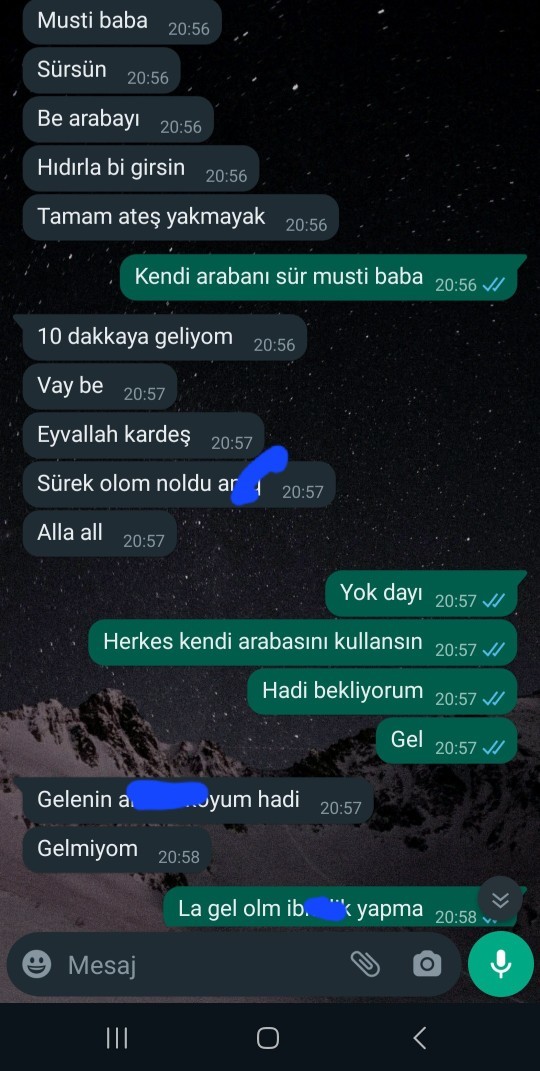 Arkadasımda şahin var kendine ait bende 2023 egea var sıfır yeni daha kullanmak istedi bende vermek istemedim. Mesajlar detayda?