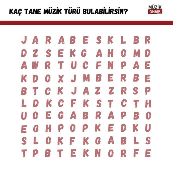 Kaç tane müzik türü bulabilirsiniz?