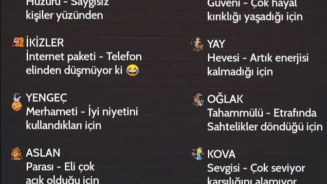 Burcunuzun neyi tükenmiş olabilir?