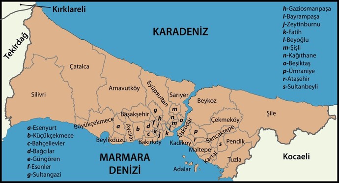 İstanbul'da birbirine yakın olan ilçeler hangileri?