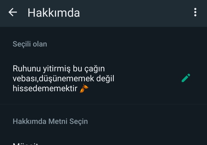 WhatsApp "Hakkımda" kısmında ne yazıyor?