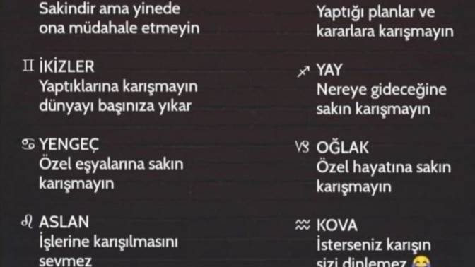 Burçların karışılmayacak neleri var?