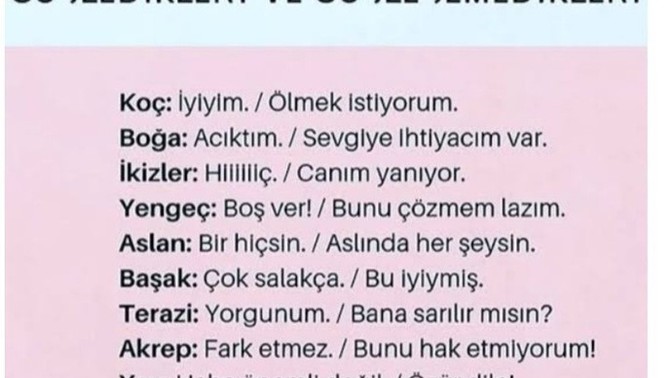 Burçlarin söyledikleri ve söyleyemedikleri sen hangisisin?