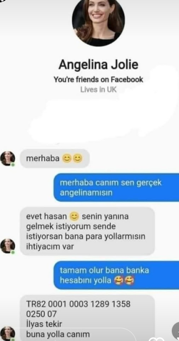 Hiç sosyal medya hesabınızdan ya da telefonla sizden de para istendimi?