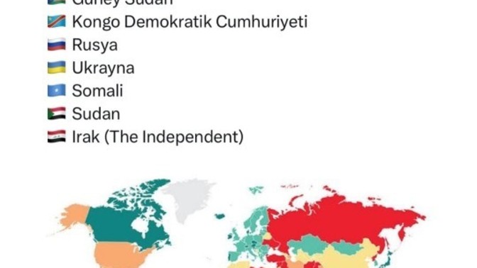 Dünya'nın en tehlikeli ülkeleri açıklandı, listenin başında Afganistan var ne düşünüyorsunuz?