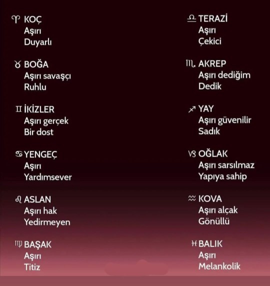 Burcunuzun aşırıya kaçan özelliği nedir?