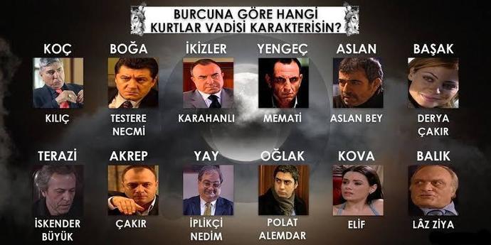 Burcuna göre hangi Kurtlar Vadisi karakterisin?