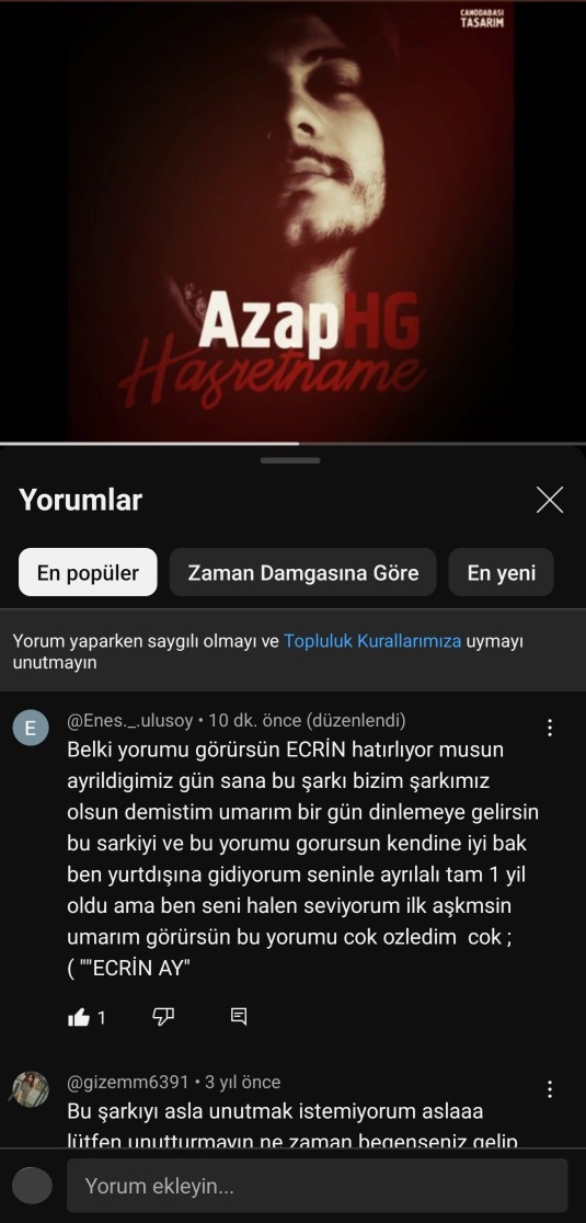 Şarkı dinlerken bu yorumla karşılaştım ne düşünüyorsunuz?
