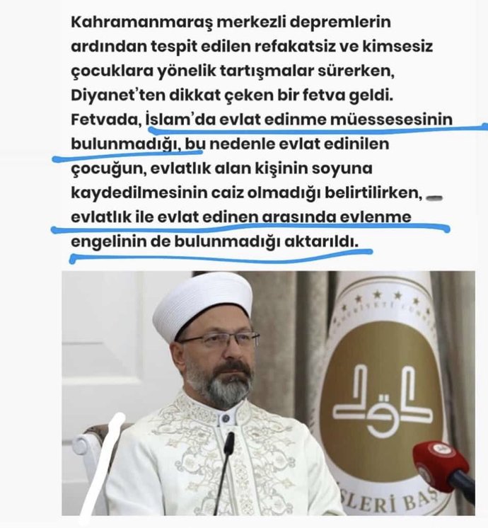 Diyanet Fetvası evlatlıkla evlenmek caizdir hakkında düşünceleriniz neler?