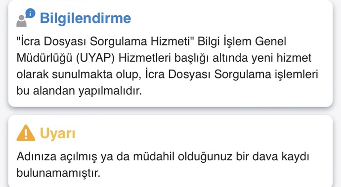 E-Devlette hakkımda icra ve dava dosyası olmadığı halde bi avukattan böyle bir mesaj geldi. Sizce bu doğru mu?
