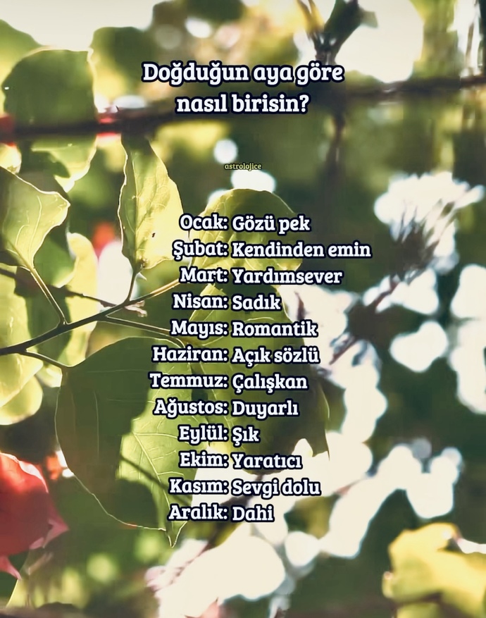 Doğduğun aya göre nasıl birisin?