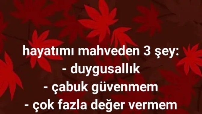 Hayatını mahveden şeyler nedir?