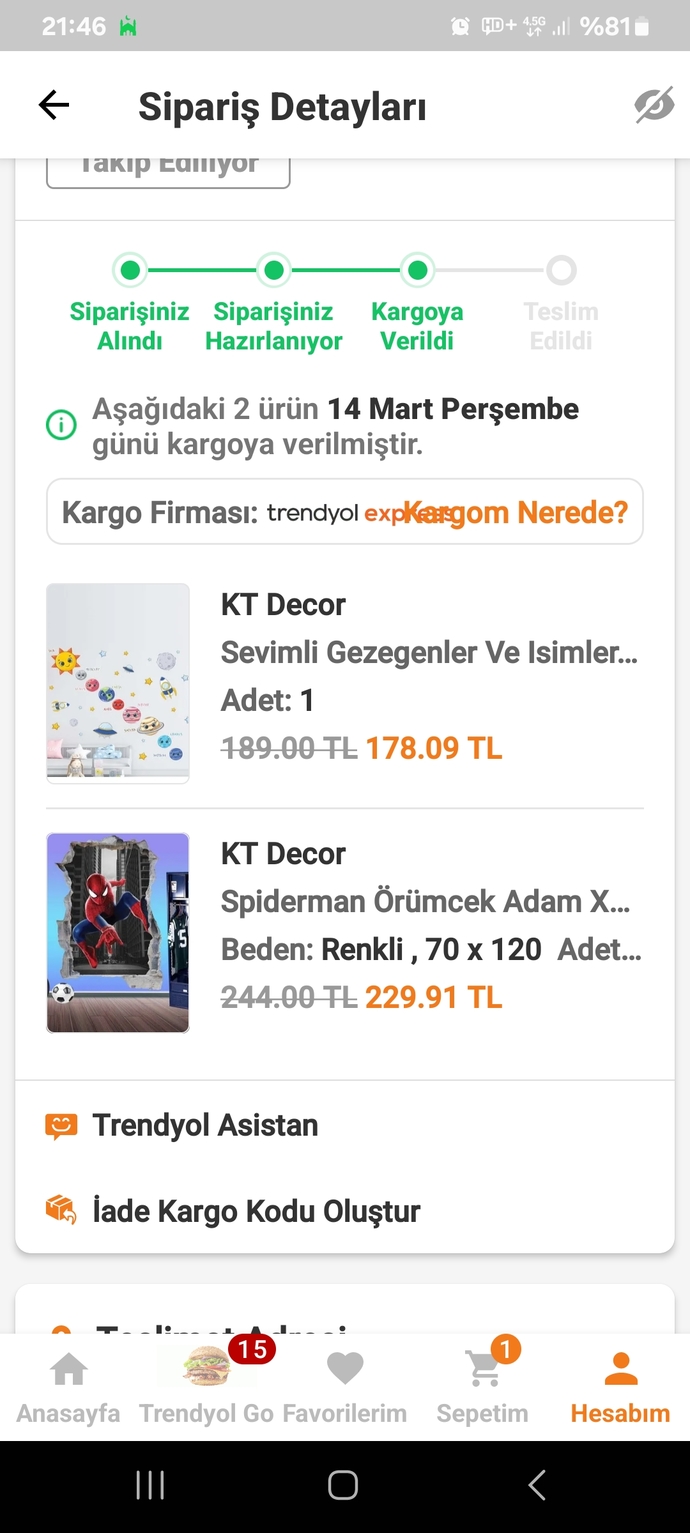 İnternetten aldığınız en son şeyi bana verseydiniz benim neyim olurdu?