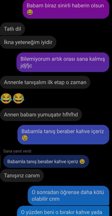 1 aydır konuştuğum flörtün dün gece gerdekte ne giyeceksin diye sordu bugün ise babanla tanışayım diyor amacı ne?