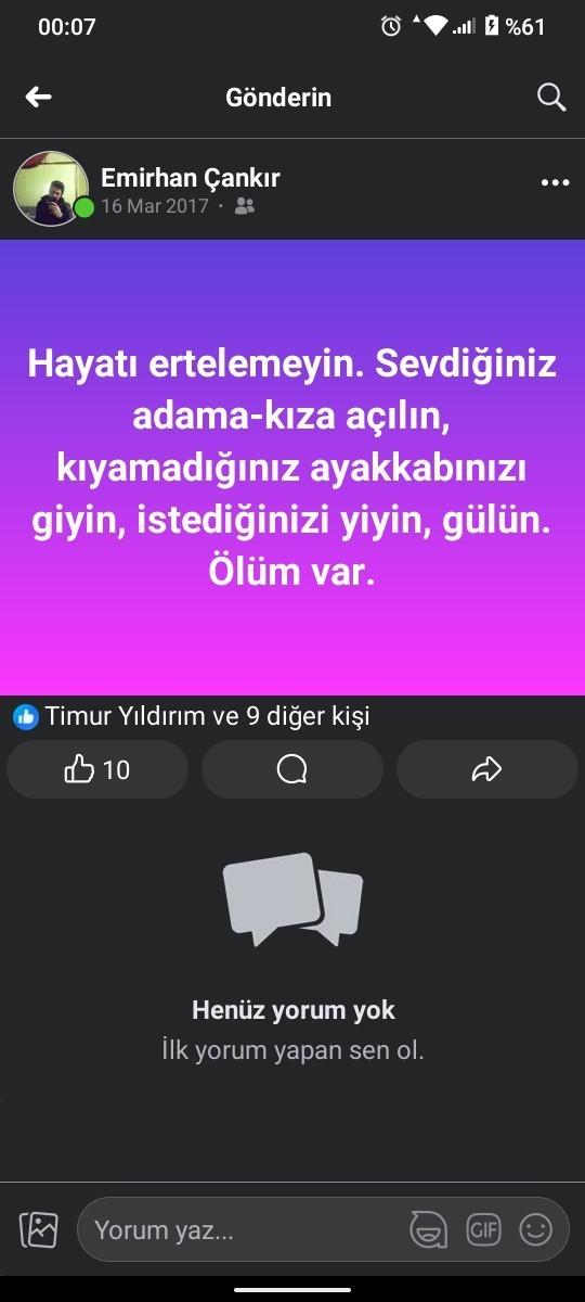Ölüm var diye napalim?