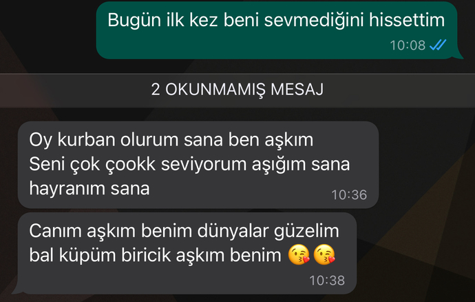 Sevgilime bugün beni ilk kez sevmediği hissettiğimi söyledim, verdiği cevaba bakın, gülsem mi ağlasam mı?