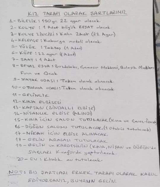 Düğün öncesi Sevr niteliğindeki bu istekleri nasıl buluyorsunuz?