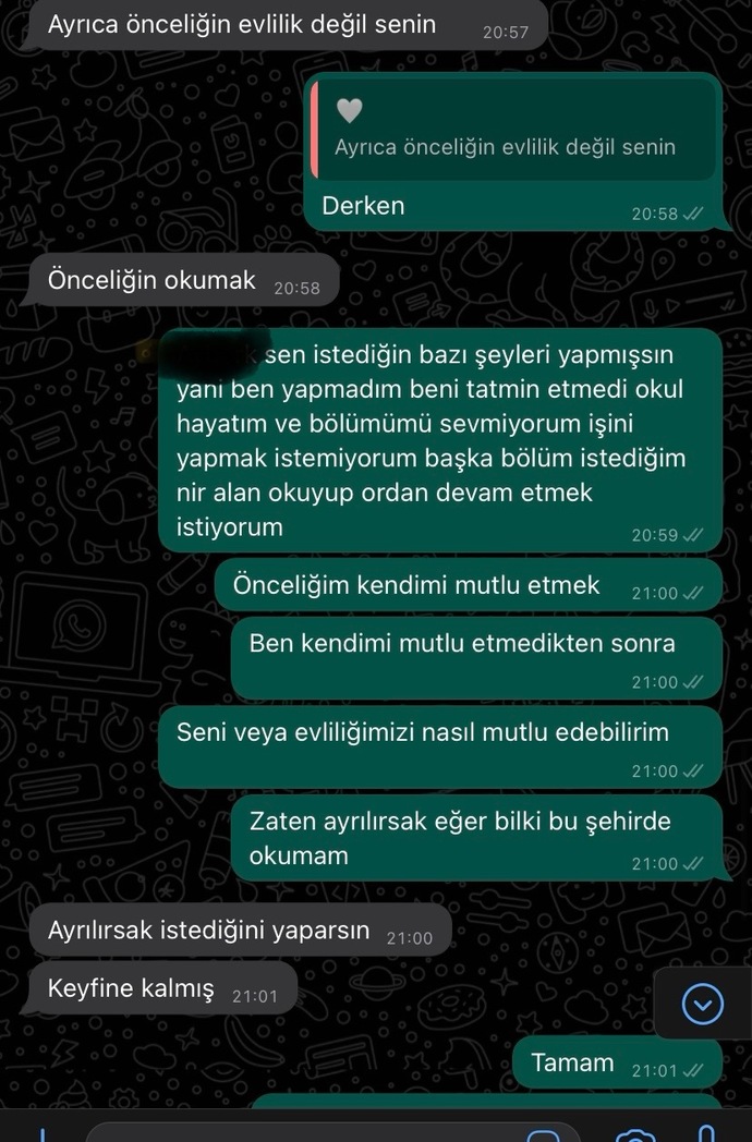Nişanlımla seneye evleneceğiz ama ben okuduğum bölümü sevmiyorum, tekrar okumak istiyorum. Kurduğu cümlelere ne diyorsunuz?