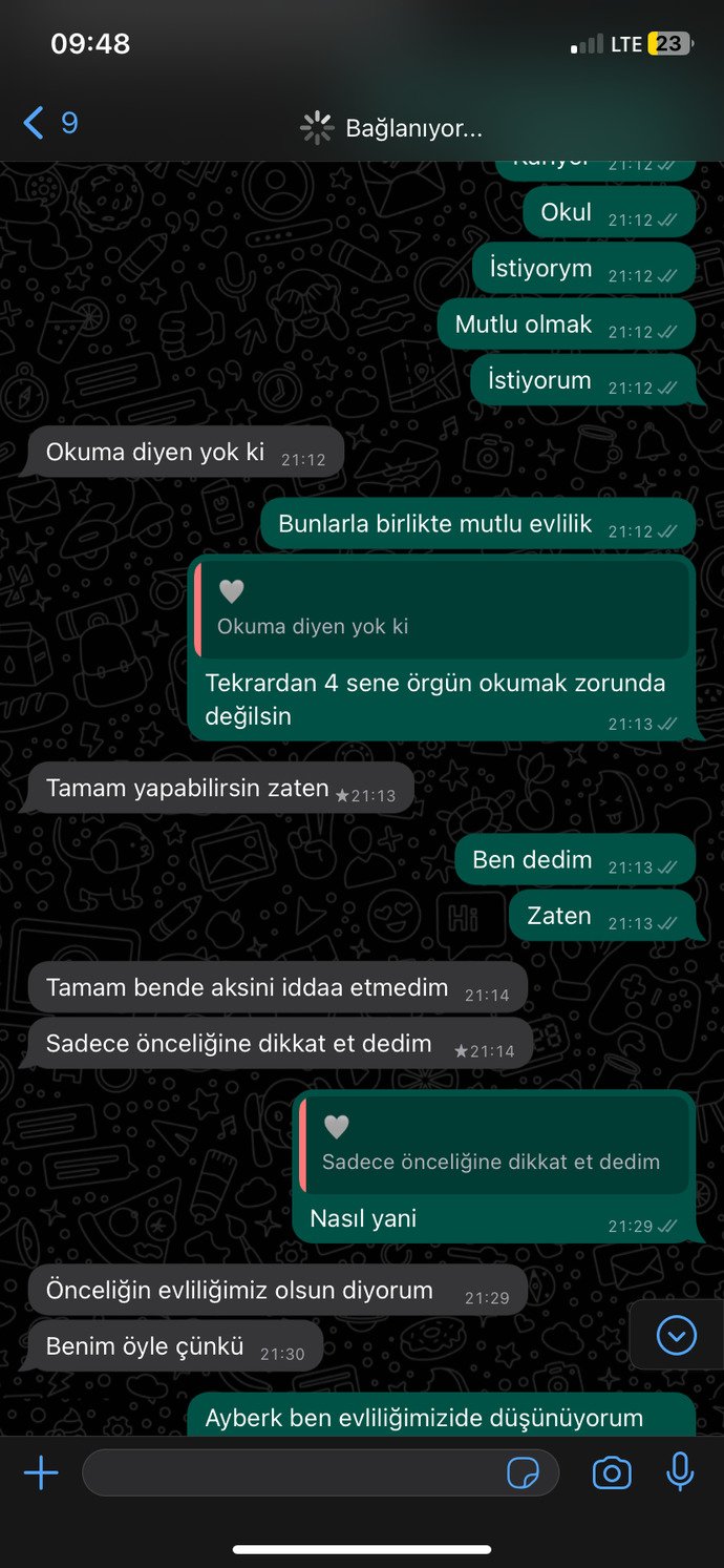 Nişanlımla seneye evleneceğiz ama ben okuduğum bölümü sevmiyorum, tekrar okumak istiyorum. Kurduğu cümlelere ne diyorsunuz?