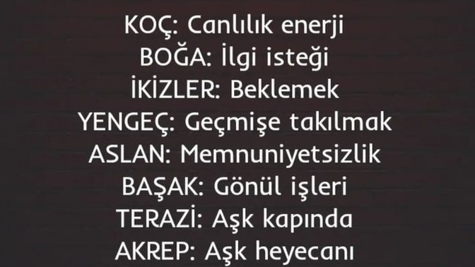 Bugün burcun ne durumda biliyor musun?