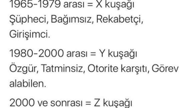Ne kuşağısınız?